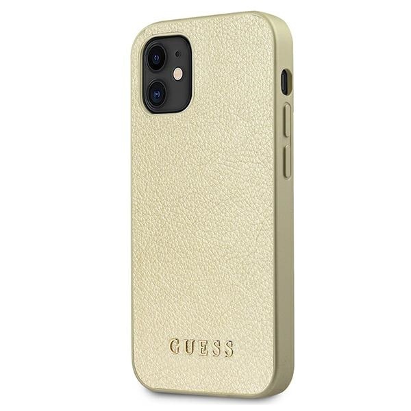 Kryt Guess GUHCP12SIGLGO Apple iPhone 12 mini gold hardcase Iridescent