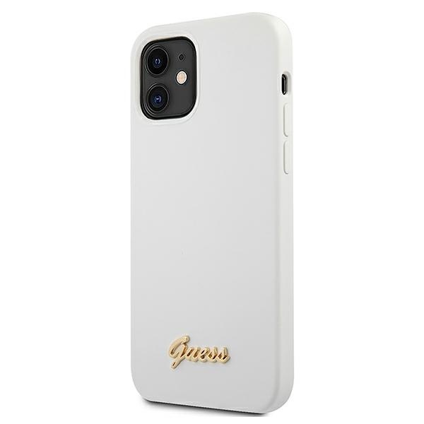 Kryt Guess GUHCP12SLSLMGWH Apple iPhone 12 mini white hardcase Metal Logo Script