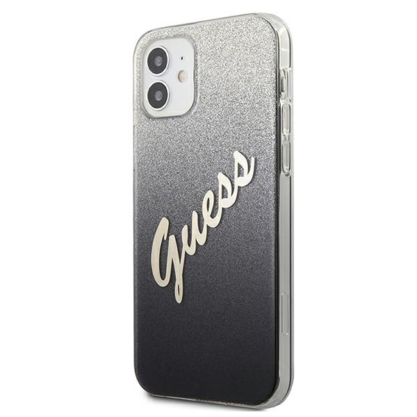 Kryt Guess GUHCP12SPCUGLSBK Apple iPhone 12 mini black hardcase Glitter Gradient Script