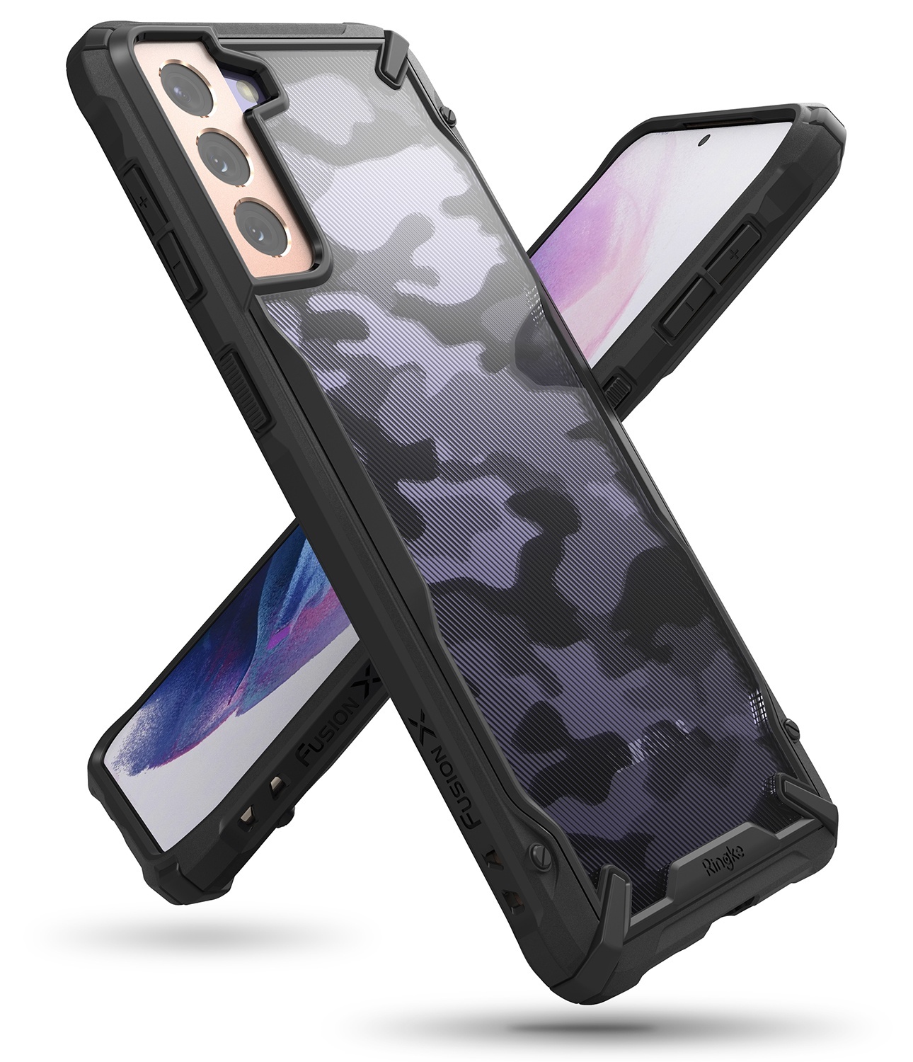 Kryt Ringke Fusion-X Design Samsung Galaxy S21+ Plus Camo (Moro) Black