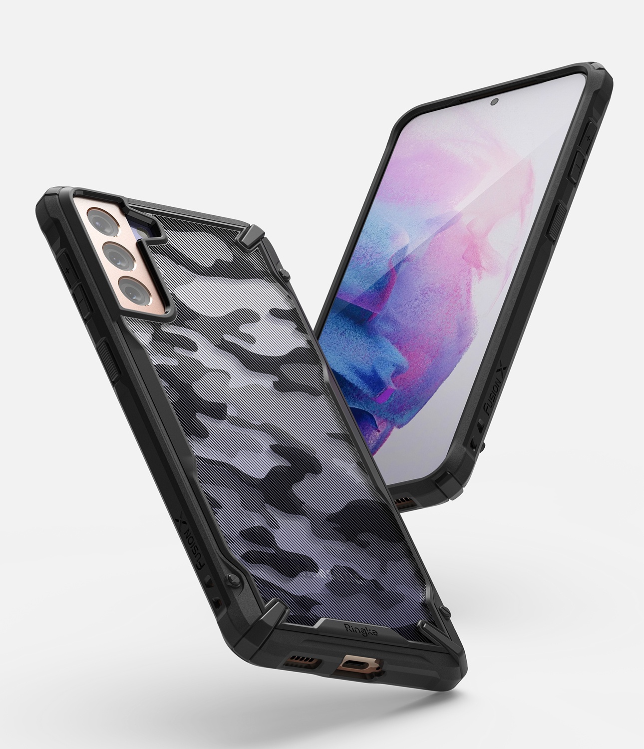 Kryt Ringke Fusion-X Design Samsung Galaxy S21+ Plus Camo (Moro) Black