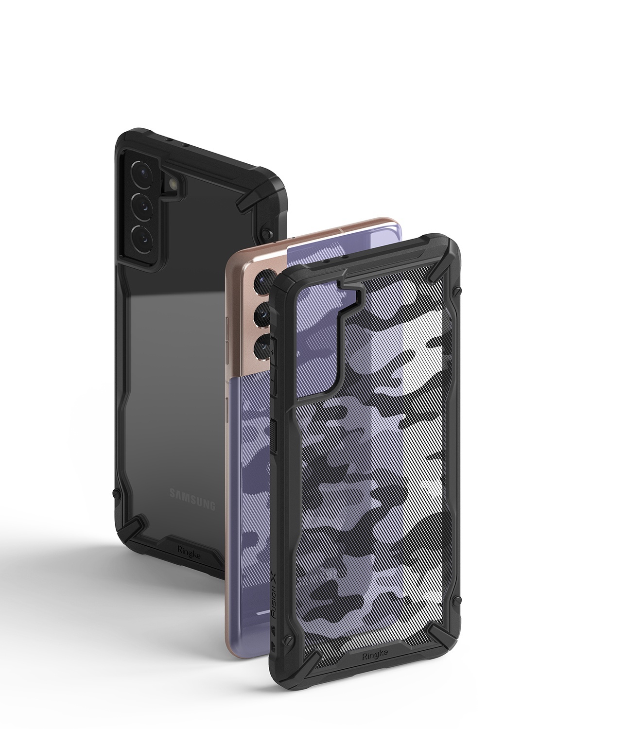 Kryt Ringke Fusion-X Design Samsung Galaxy S21+ Plus Camo (Moro) Black