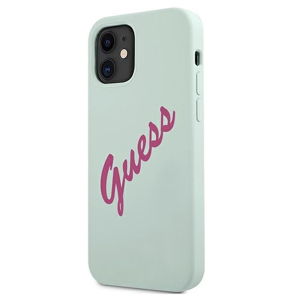 Kryt Guess GUHCP12SLSVSBF Apple iPhone 12 mini blue fuschia hardcase Silicone Vintage