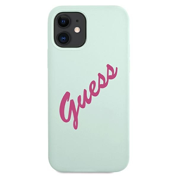 Kryt Guess GUHCP12SLSVSBF Apple iPhone 12 mini blue fuschia hardcase Silicone Vintage