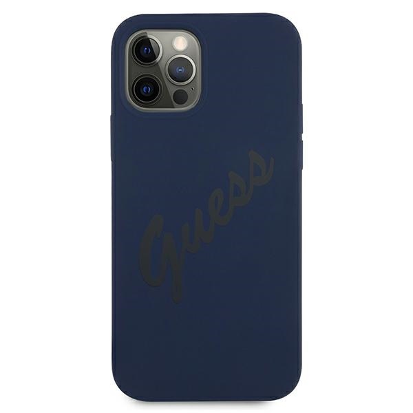 Kryt Guess GUHCP12LLSVSBL Apple iPhone 12 Pro Max blue hardcase Script Vintage