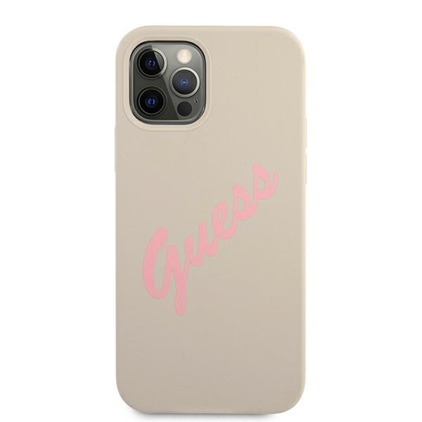 Kryt Guess GUHCP12LLSVSGP Apple iPhone 12 Pro Max grey pink hardcase Silicone Vintage