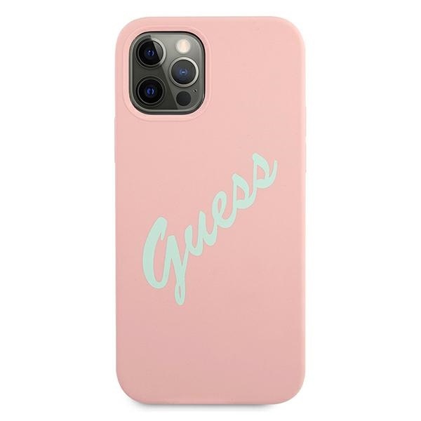 Kryt Guess GUHCP12LLSVSPG Apple iPhone 12 Pro Max green pink hardcase Silicone Vintage