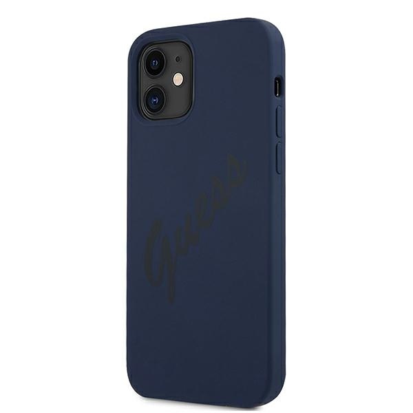 Kryt Guess GUHCP12SLSVSBL Apple iPhone 12 mini blue hardcase Script Vintage