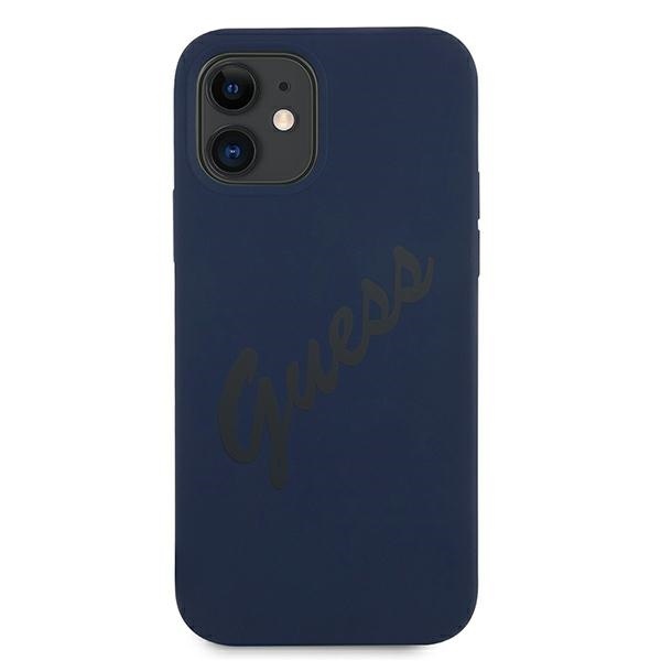 Kryt Guess GUHCP12SLSVSBL Apple iPhone 12 mini blue hardcase Script Vintage