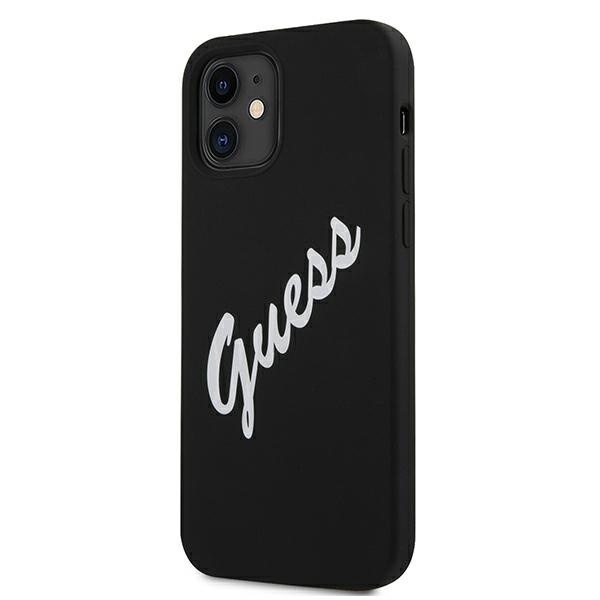 Kryt Guess GUHCP12SLSVSBW Apple iPhone 12 mini black white hardcase Silicone Vintage