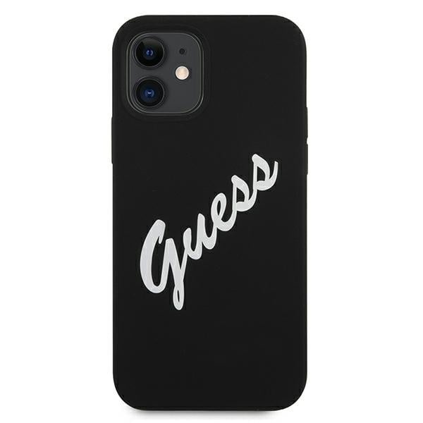 Kryt Guess GUHCP12SLSVSBW Apple iPhone 12 mini black white hardcase Silicone Vintage