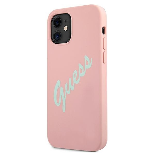 Kryt Guess GUHCP12SLSVSPG Apple iPhone 12 mini green pink hardcase Silicone Vintage