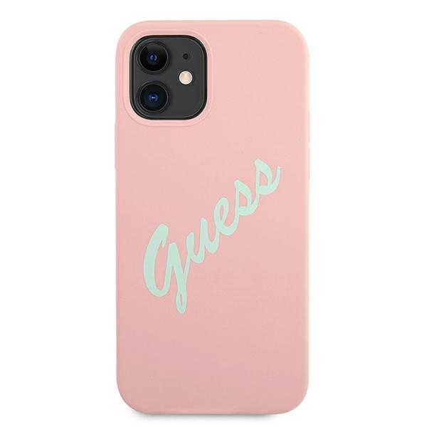 Kryt Guess GUHCP12SLSVSPG Apple iPhone 12 mini green pink hardcase Silicone Vintage