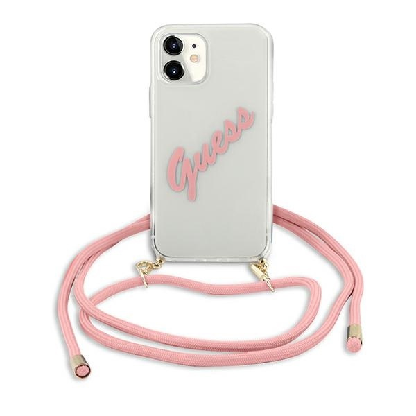 Kryt Guess GUHCP12SCRTVSPI Apple iPhone 12 mini pink hardcase Script Vintage