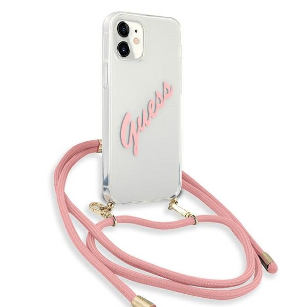 Kryt Guess GUHCP12SCRTVSPI Apple iPhone 12 mini pink hardcase Script Vintage