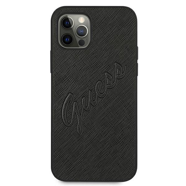 Kryt Guess GUHCP12LRSAVSBK Apple iPhone 12 Pro Max black hardcase Saffiano Vintage Script