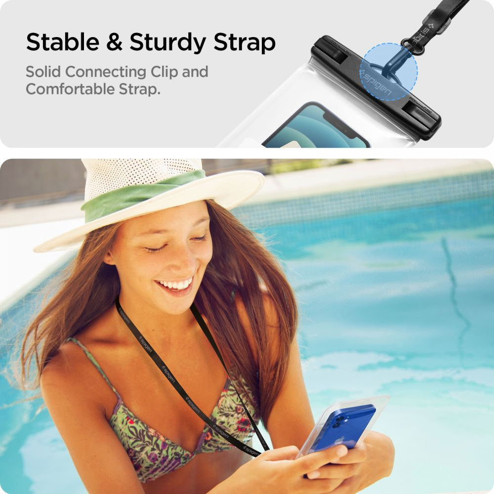 Kryt Spigen A601 Universal Waterproof Case Crystal Clear [2 PACK]