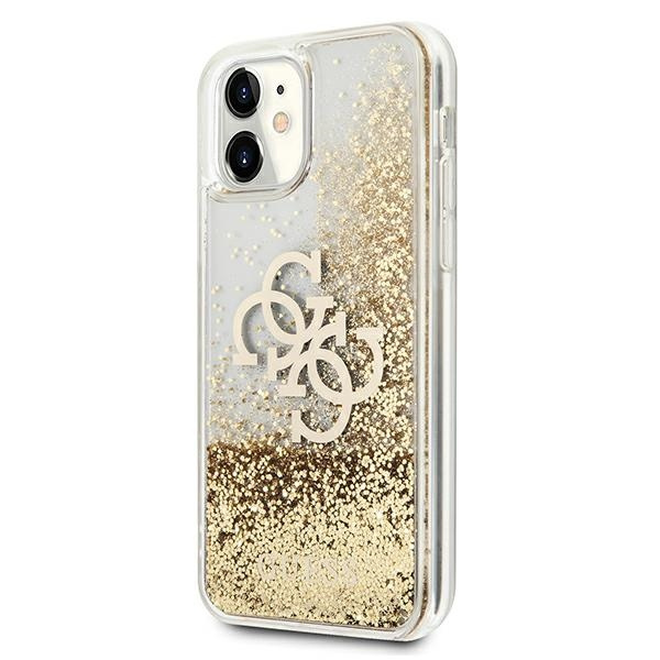 Kryt Guess GUHCN61LG4GGO Apple iPhone 11 gold hardcase 4G Big Liquid Glitter