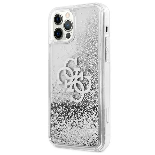 Kryt Guess GUHCP12LLG4GSI Apple iPhone 12 Pro Max silver hardcase 4G Big Liquid Glitter