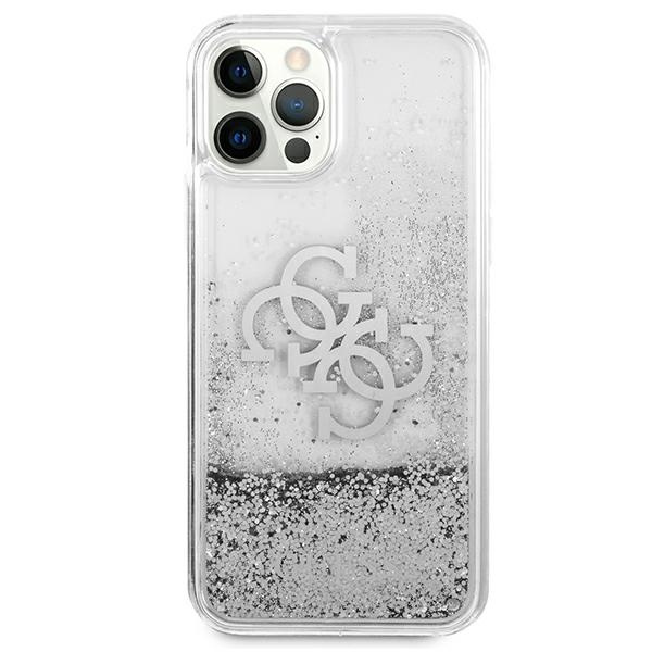 Kryt Guess GUHCP12LLG4GSI Apple iPhone 12 Pro Max silver hardcase 4G Big Liquid Glitter