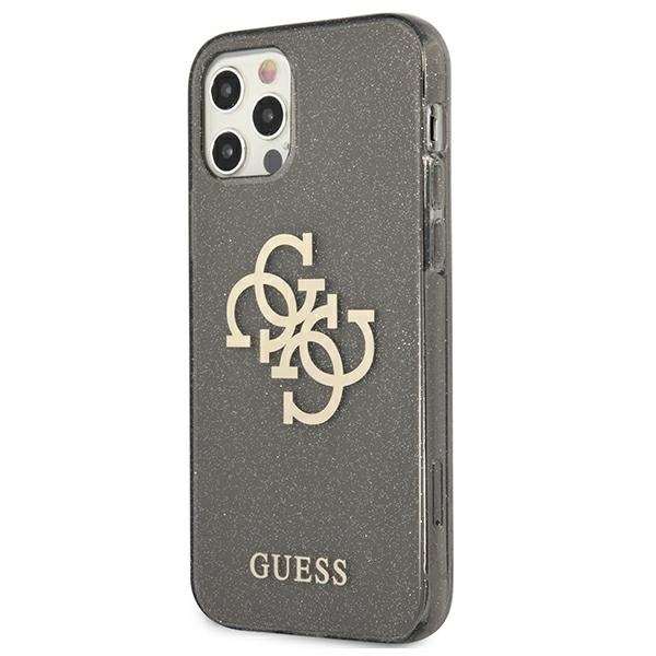 Kryt Guess GUHCP12LPCUGL4GBK Apple iPhone 12 Pro Max black hard case Glitter 4G Big Logo