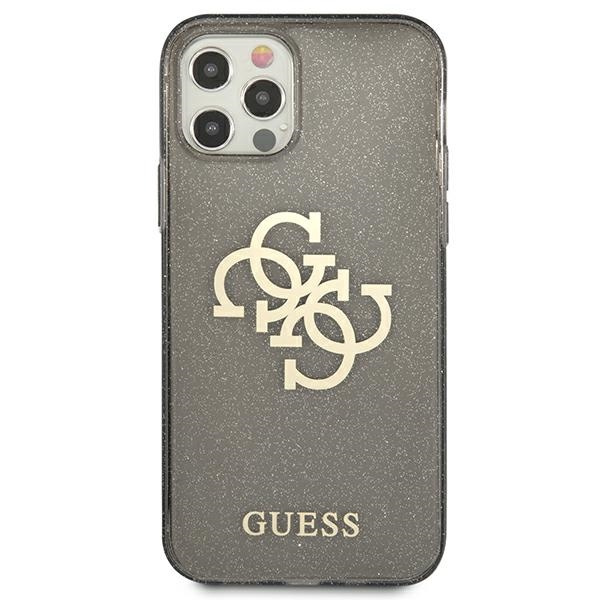 Kryt Guess GUHCP12LPCUGL4GBK Apple iPhone 12 Pro Max black hard case Glitter 4G Big Logo