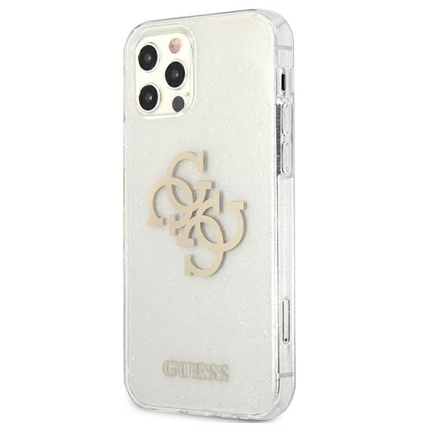 Kryt Guess GUHCP12LPCUGL4GTR Apple iPhone 12 Pro Max transparent hard case Glitter 4G Big Logo