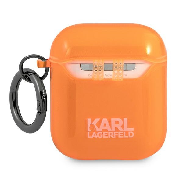 Kryt Karl Lagerfeld KLA2UCHFO Apple AirPods cover orange Choupette