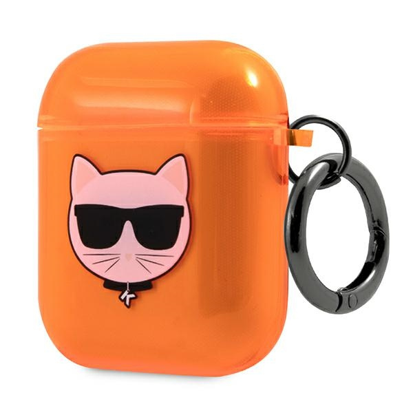 Kryt Karl Lagerfeld KLA2UCHFO Apple AirPods cover orange Choupette