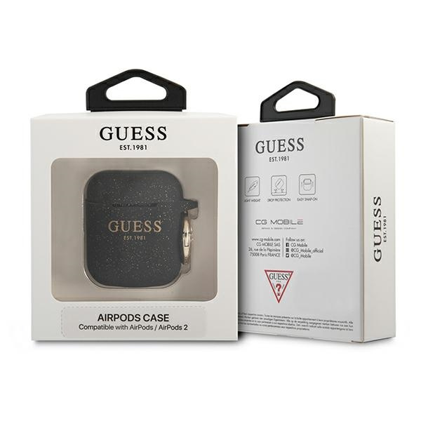 Kryt Guess GUA2SGGEK Apple AirPods cover black Silicone Glitter
