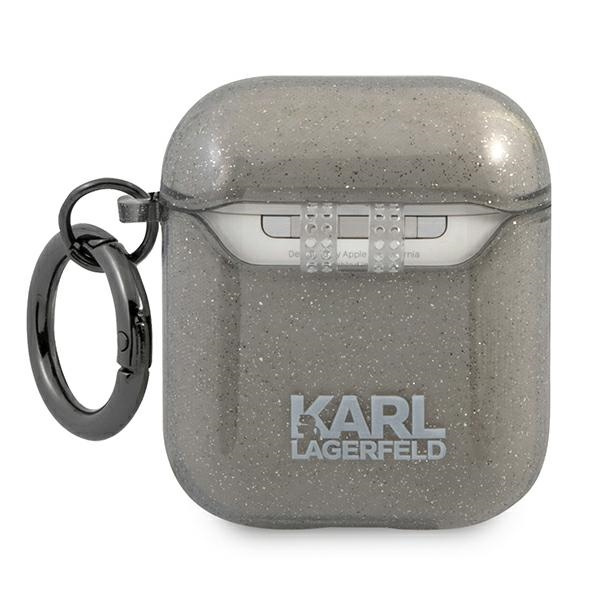 Kryt Karl Lagerfeld KLA2UCHGK Apple AirPods cover black Glitter Choupette