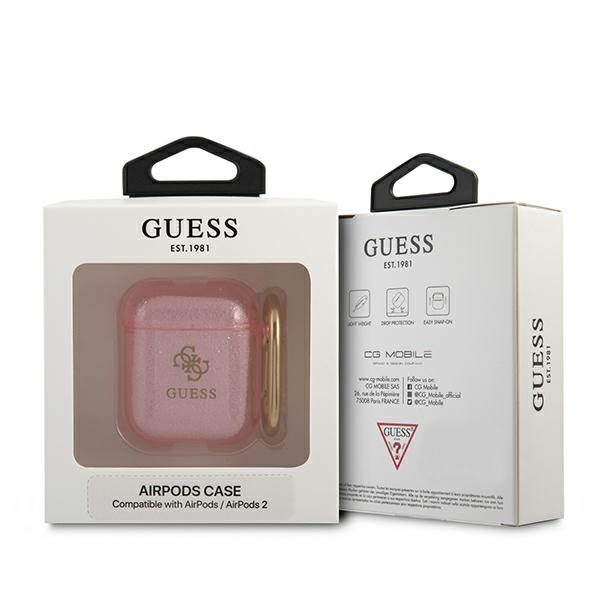 Kryt Guess GUA2UCG4GP Apple AirPods cover pink Glitter Collection