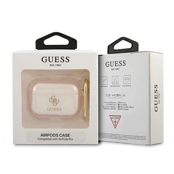 Kryt Guess GUAPUCG4GD Apple AirPods Pro cover gold Glitter Collection