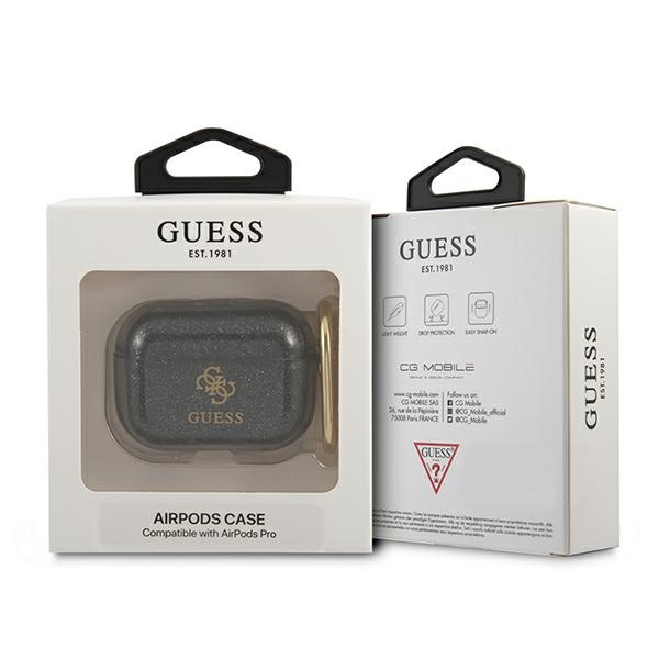 Kryt Guess GUAPUCG4GK Apple AirPods Pro cover black Glitter Collection