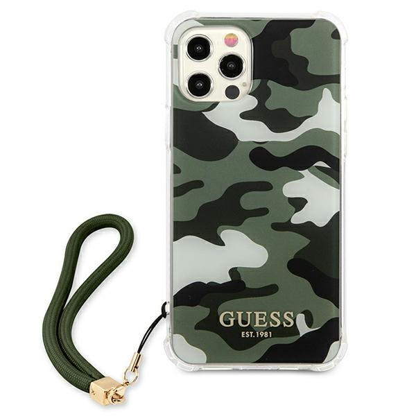 Kryt Guess GUHCP12LKSARKA Apple iPhone 12 Pro Max khaki hardcase Camo Collection