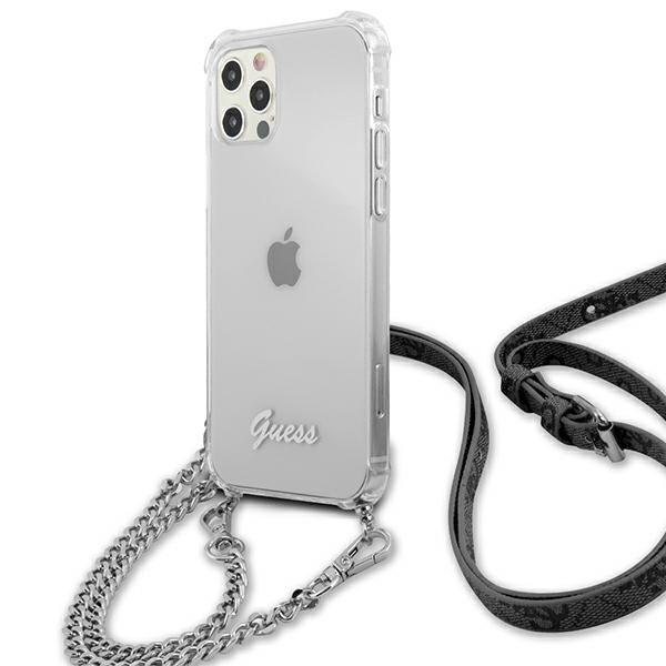 Kryt Guess GUHCP12MKC4GSSI Apple iPhone 12/12 Pro Transparent hardcase 4G Silver Chain