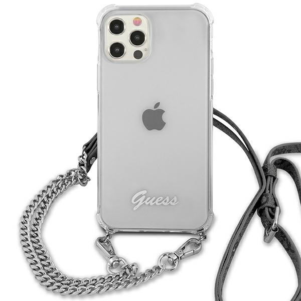 Kryt Guess GUHCP12MKC4GSSI Apple iPhone 12/12 Pro Transparent hardcase 4G Silver Chain