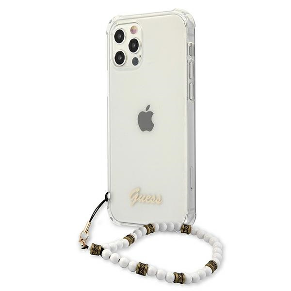 Kryt Guess GUHCP12MKPSWH Apple iPhone 12/12 Pro Transparent hardcase White Pearl