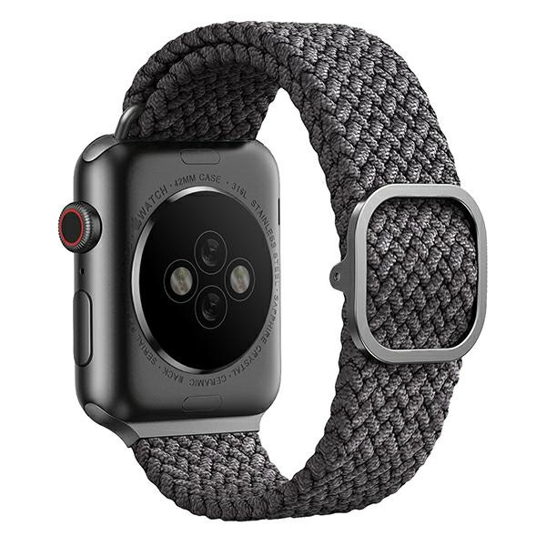 Kryt UNIQ Aspen strap Apple Watch 4/5/6/7/SE/8/9/10 40/41/42mm Braided gray/granite grey