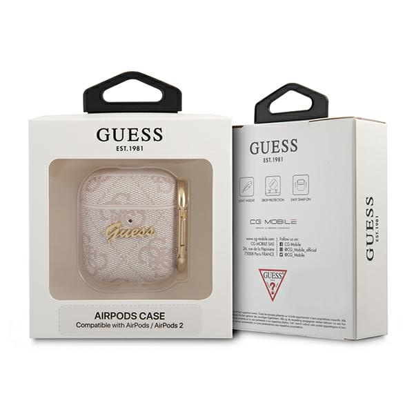 Kryt Guess GUA24GSMP Apple AirPods cover pink 4G Script Metal Collection