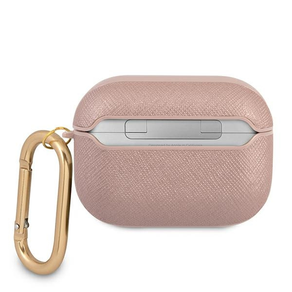Kryt Guess GUAPSASMP Apple AirPods Pro cover pink Saffiano Script Metal Collection