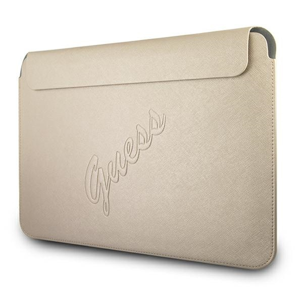 Kryt Guess Sleeve GUCS13PUSASLG 13 inch gold Saffiano Script