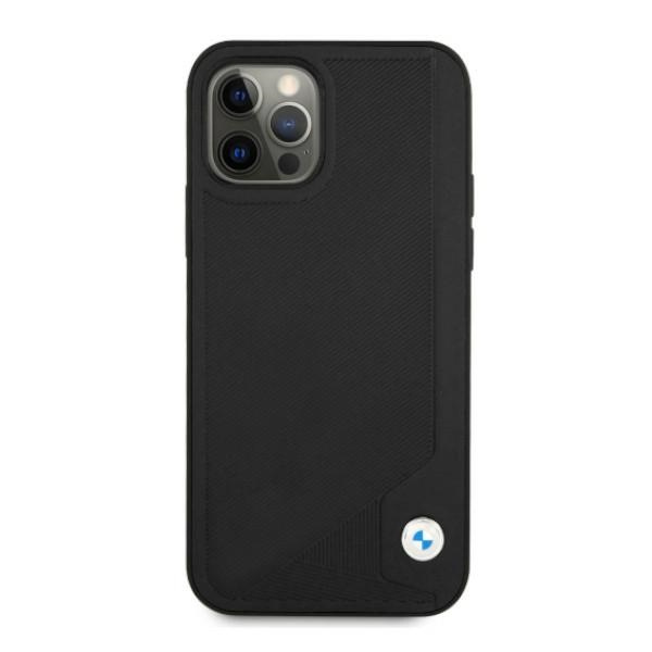Kryt BMW BMHCP12LRCDPK Apple iPhone 12 Pro Max black hardcase Leather Deboss