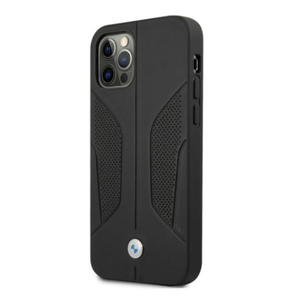 Kryt BMW BMHCP12LRSCSK Apple iPhone 12 Pro Max black hardcase Leather Perforate Sides