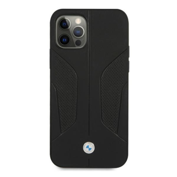 Kryt BMW BMHCP12LRSCSK Apple iPhone 12 Pro Max black hardcase Leather Perforate Sides