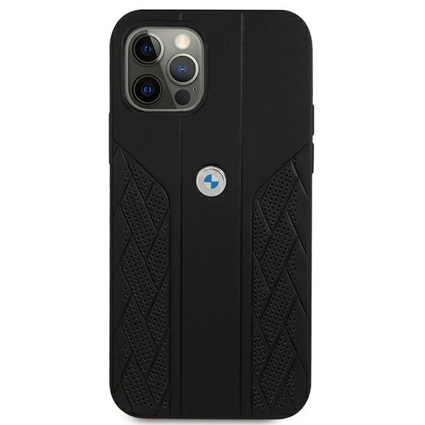 Kryt BMW BMHCP12LRSPPK Apple iPhone 12 Pro Max black hardcase Leather Curve Perforate