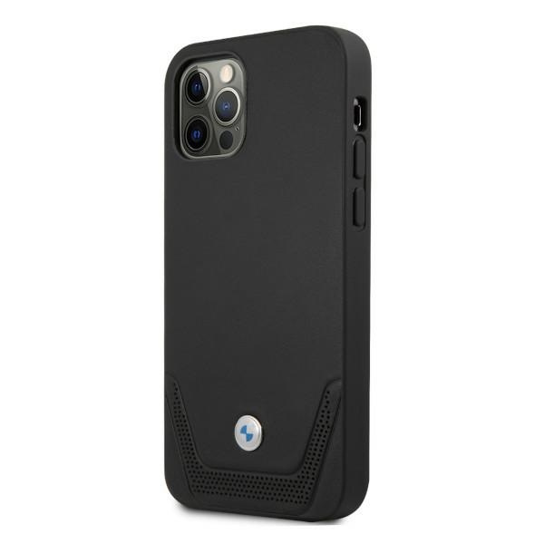 Kryt BMW BMHCP12LRSWPK Apple iPhone 12 Pro Max black hardcase Leather Perforate