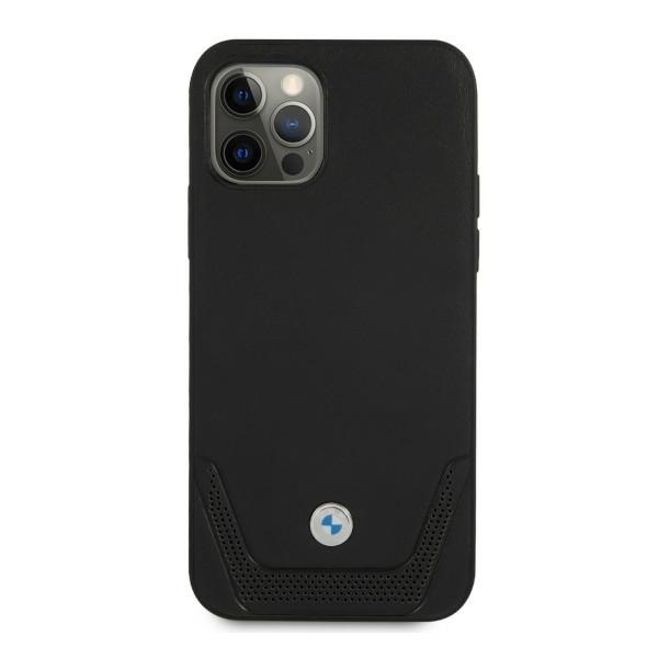 Kryt BMW BMHCP12LRSWPK Apple iPhone 12 Pro Max black hardcase Leather Perforate