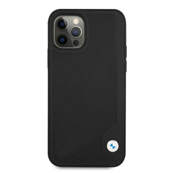 Kryt BMW BMHCP12MRCDPK Apple iPhone 12/12 Pro black hardcase Leather Deboss