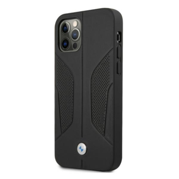 Kryt BMW BMHCP12MRSCSK Apple iPhone 12/12 Pro black hardcase Leather Perforate Sides